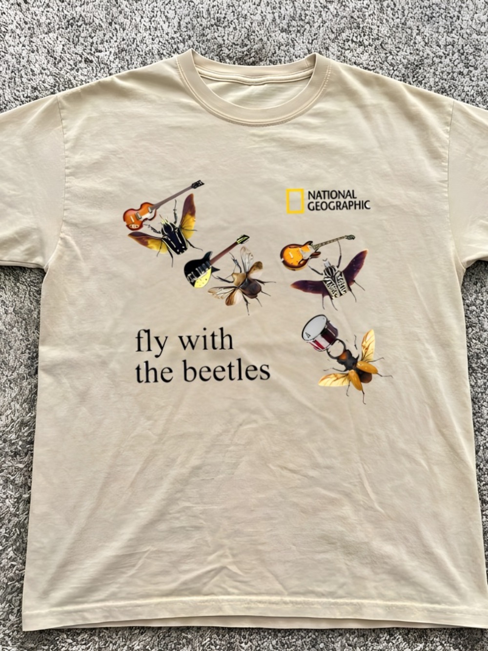 National Geographic "Fly With The Beetles" Graphic Tee - Cream